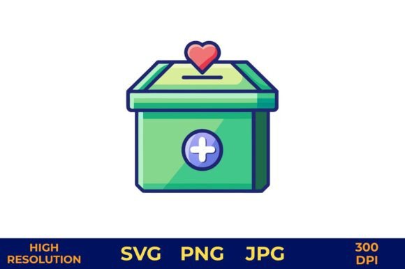 Donation Box with Heart and Medical