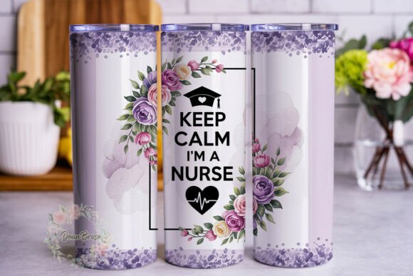 Elegant Nurse Floral 20oz Tumbler Wrap