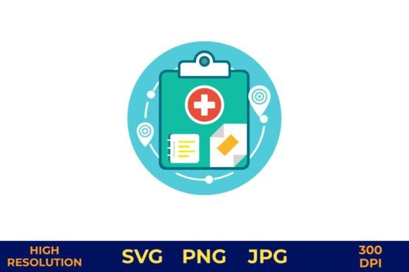 First Aid Kit with Medical Icons Vector
