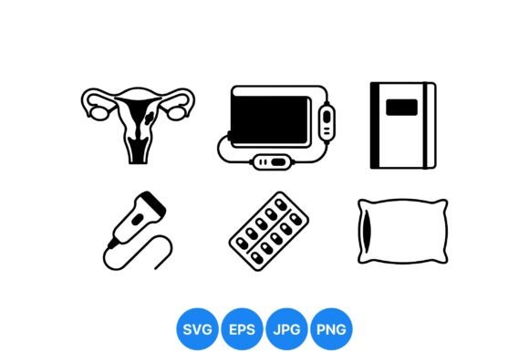 Medical Health Icon Silhouettes