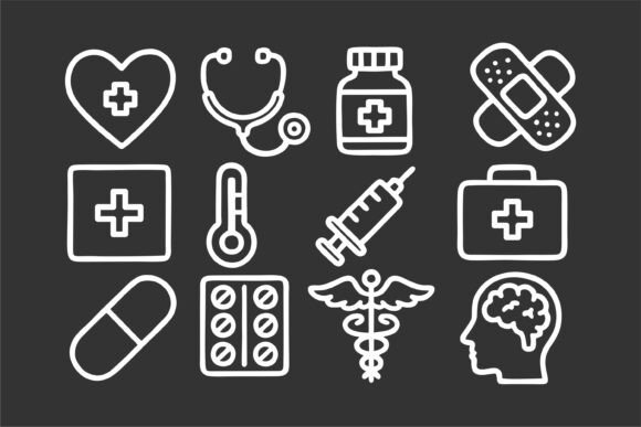 Medical Icons Set, Healthcare Symbols