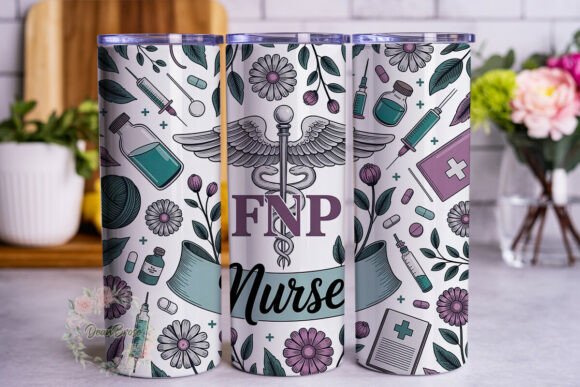 Medical Nurse Floral 20oz Tumbler Wrap