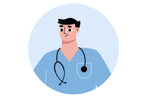 Medical Specialist Round Color Icon. Pos