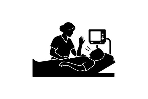 Nurse Checking Patient Vital Signs Flat