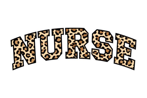 Nurse Leopard Print Typography
