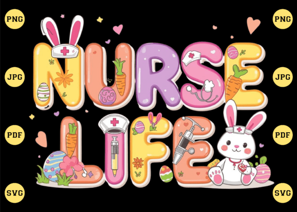 Nurse Life Easter Bunny PNG