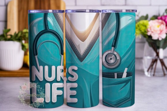 Nurse Life Scrubs Design Tumbler Wrap
