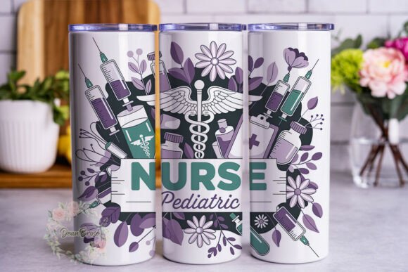 Pediatric Nurse Floral 20oz Tumbler Wrap