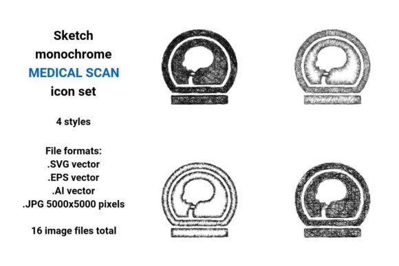 Sketch Medical Scan Icon Set