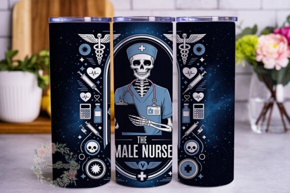 Skull Nurse Starry Night Tumbler